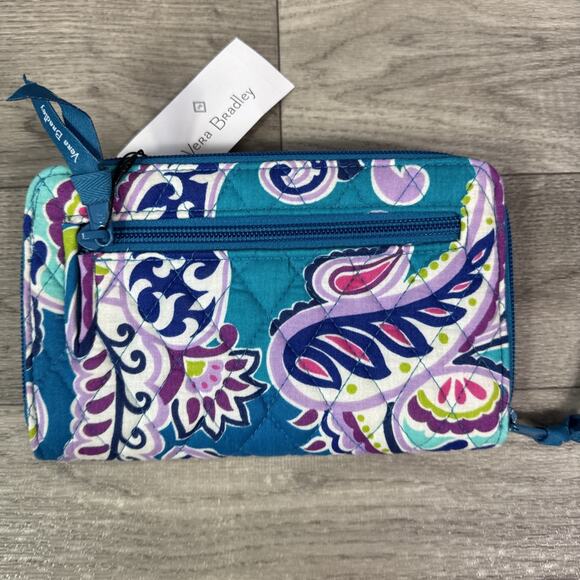 Vera Bradley RFID Turnlock Wallet Waikiki Paisley Print - Picture 4 of 8
